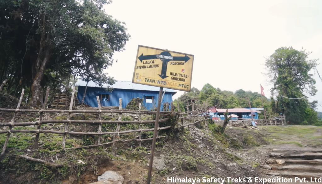 Road Sign at the Chichemle during the Khumai Danda Trek